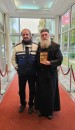 Са пријатељем,, свештеником Оцем Милутином , са Хиландара, главним библиотекаром савремене српске књижевности у овој Светињи